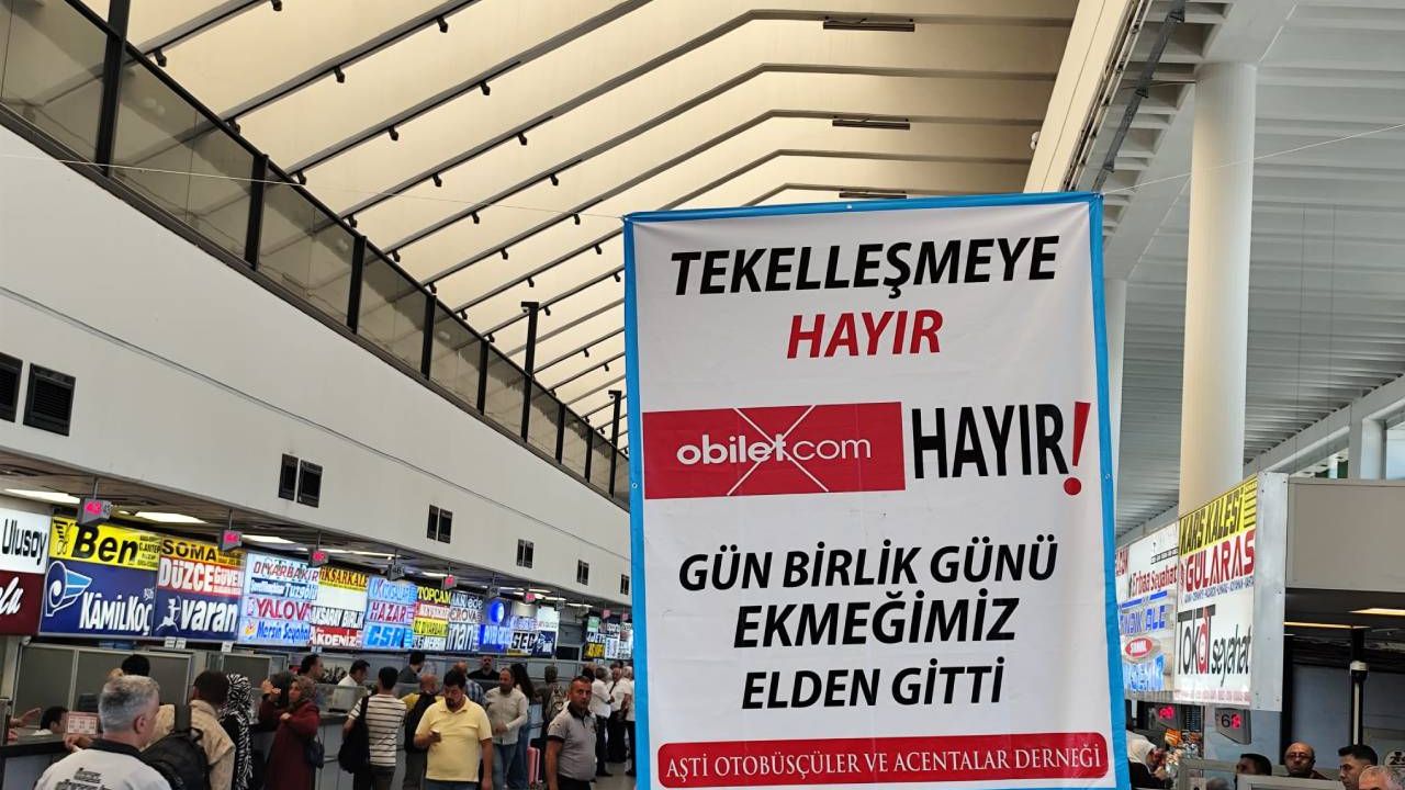 AŞTİ Ankara Şehirlerarası Otobüs Terminalinde otobüs firmaları eylem yaptı