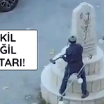 İsrailli soytarıdan Filistin anıtına vandallık