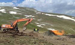 Sivas'ta doğal gaz boru hattında yangın çıktı