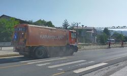 Bolu Dağı geçişinde yol güvenliği için temizlik çalışması yapılıyor