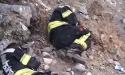 Kahraman itfaiyeciler orman yangınında yerde uyudu