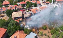 Ahırda çıkan yangın eve sıçradı!