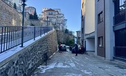 Trabzon'da site bahçesine devrilen aracın sürücüsü yaralandı