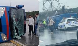 Kağıthane'de cezaevi nakil aracı devrildi! 19 yaralı