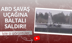 ABD askeri uçağına baltalı saldırı! İşte o görüntüler...