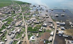 Suriye'de sel nedeniyle bazı evler ve tarım arazileri su altında kaldı