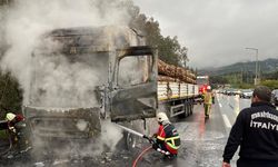 Seyir halindeki tır küle döndü