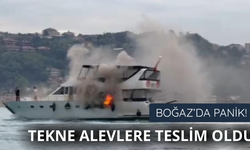 Boğaz'da panik! Tekne alevlere teslim oldu