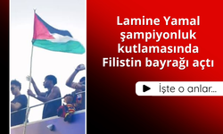 Lamine Yamal şampiyonluk kutlamasında Filistin bayrağı açtı