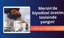 Mersin'de biyodizel üretim tesisinde yangın