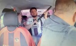 Rehine alınan taksicinin saldırganı engellediği anlar kamerada