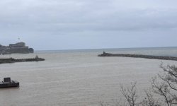 Zonguldak'ta çamur denizin rengini değiştirdi