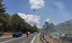 Marmaris'te ormanlık ve ekili tarım arazisinde çıkan yangın söndürüldü