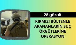 Kırmızı bültenle arananların suç örgütlerine operasyon: 28 gözaltı