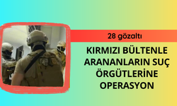 Kırmızı bültenle arananların suç örgütlerine operasyon: 28 gözaltı