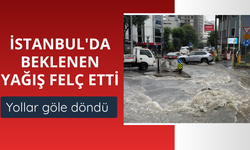 İstanbul'da beklenen yağış felç etti: Yollar göle döndü