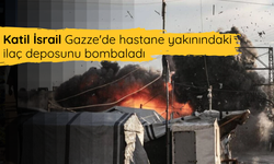 Katil İsrail Gazze'de hastane yakınındaki ilaç deposunu bombaladı