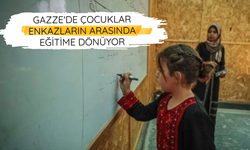 Gazze'de çocuklar enkazların arasında eğitime dönüyor