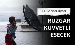 11 ile sarı uyarı: Rüzgar kuvvetli esecek