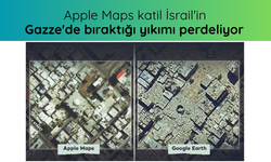 Apple Maps katil İsrail'in Gazze'de bıraktığı yıkımı perdeliyor