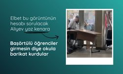 Azerbaycan'da başörtülü öğrenciler girmesin diye kapıya barikat kurdular