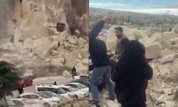 Kapadokya'da peribacası yıkıldı