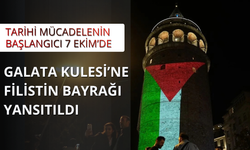 Galata Kulesi Filistin bayrağının renklerine büründü