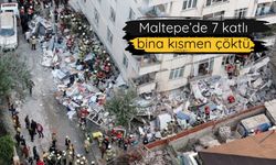 İstanbul'da 7 katlı bina kısmen çöktü