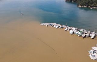 Muğla'da körfezin rengi değişti