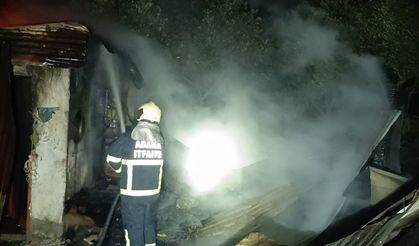 Adana'da yangın çıkan evde hasar oluştu