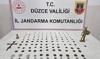 Düzce'de 136 tarihi eser ele geçirildi