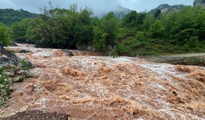 Bartın'da Arıt Deresi taşma noktasına geldi