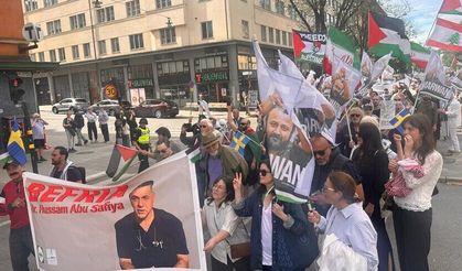 Stockholm'de İsrail'in saldırıları protesto edildi