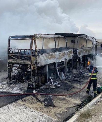 Eskişehir'de otobüs yandı