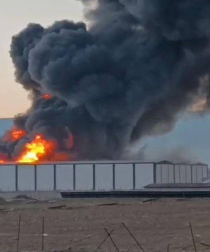 Denizli'de fabrika yangını