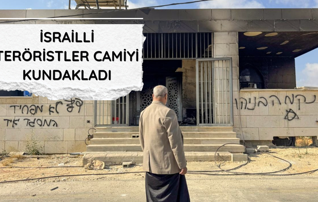 İsrailli teröristler camiyi kundakladı