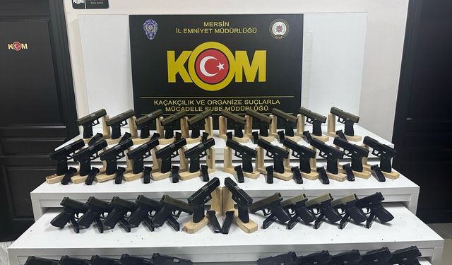 Mersin'de 44 ruhsatsız tabanca ele geçirildi