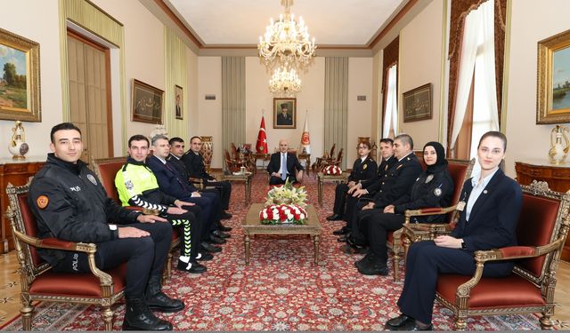 TBMM Başkanı Numan Kurtulmuş, TBMM Koruma Daire Başkanı Çelik ve beraberindeki heyeti kabul etti
