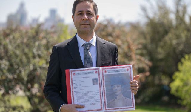 Tokatlı Şehit Aziz Teğmen’in belgesi Milletvekili torununa teslim edildi