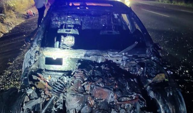 Adana'da seyir halindeki otomobil yandı