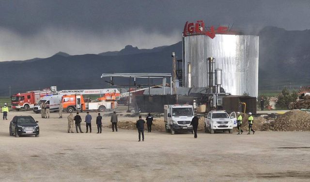 Erzurum'da asfalt üretim tesisindeki patlama