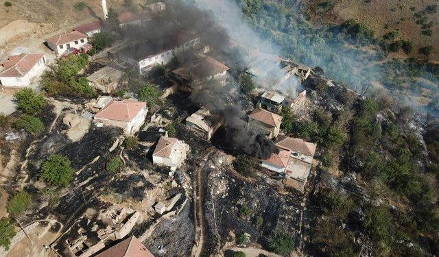 Malatya'da otluk alanda çıkan yangın evlere sıçradı