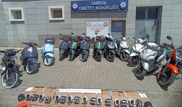 Samsun merkezli 6 ilde motosikletlerin silindir hacmini usulsüz artıran 12 şüpheli yakalandı