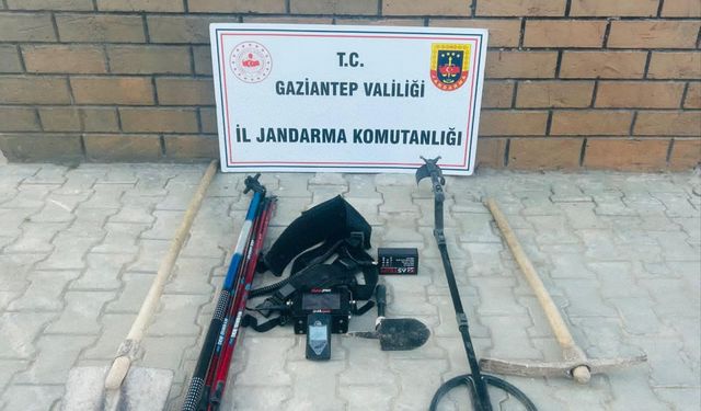 Gaziantep'te kaçak kazı yapan 9 şüpheli yakalandı