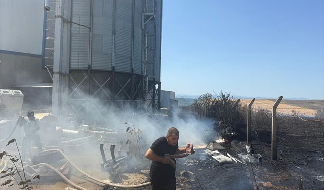 Edirne'de çıkan anız yangını çeltik fabrikasına sıçramadan söndürüldü