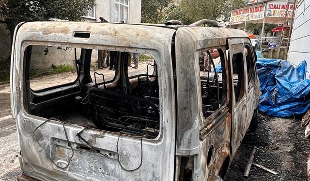 Samsun'da şehit babasına ait araç kundaklandı