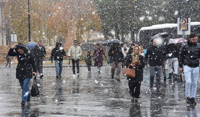 Sivas'ta kar yağışı etkili oldu