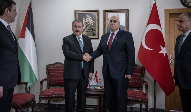 BBP Genel Başkanı, Filistin'in Ankara Büyükelçisi Abu Jaish'i ziyaret etti