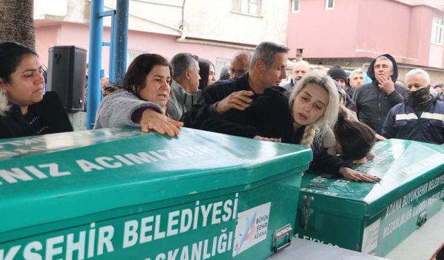 Adana'da babaları tarafından öldürülen iki kardeşin cenazeleri defnedildi