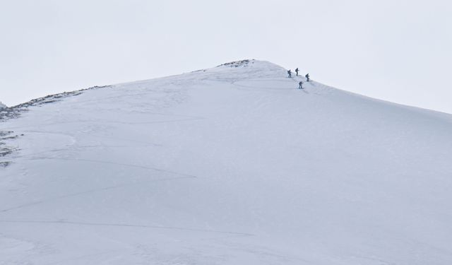 Van'ın karlı dağları macera tutkunu yabancı kayakçıları ağırladı